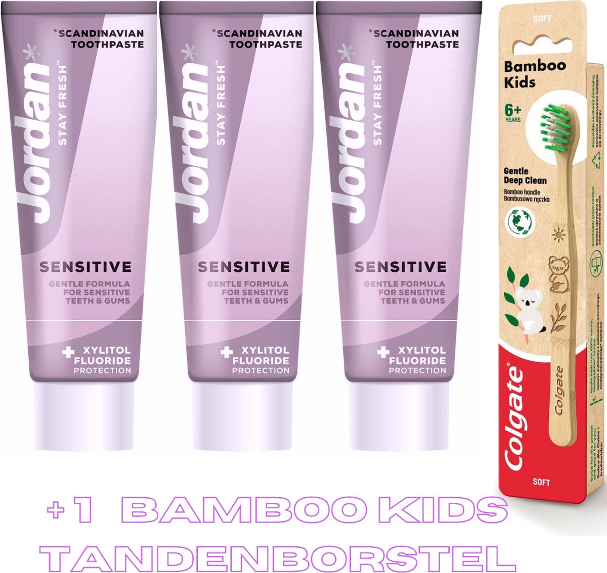 Goedkoopste Jordan Tandpasta Sensitive - 3x75 ml - Tandpasta voor Gevoelige Tanden en Tandvlees - Geeft Verlichting