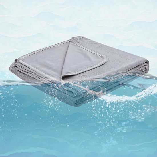 Koeldeken voor de zomer | Nieuwe Technologie | 152 x 203 cm | Dunne Deken | Lichtgewicht | Ademend | Zomerdeken | Twee Personen Bed | Bank | Gestreept Grijs Cooling Blanket