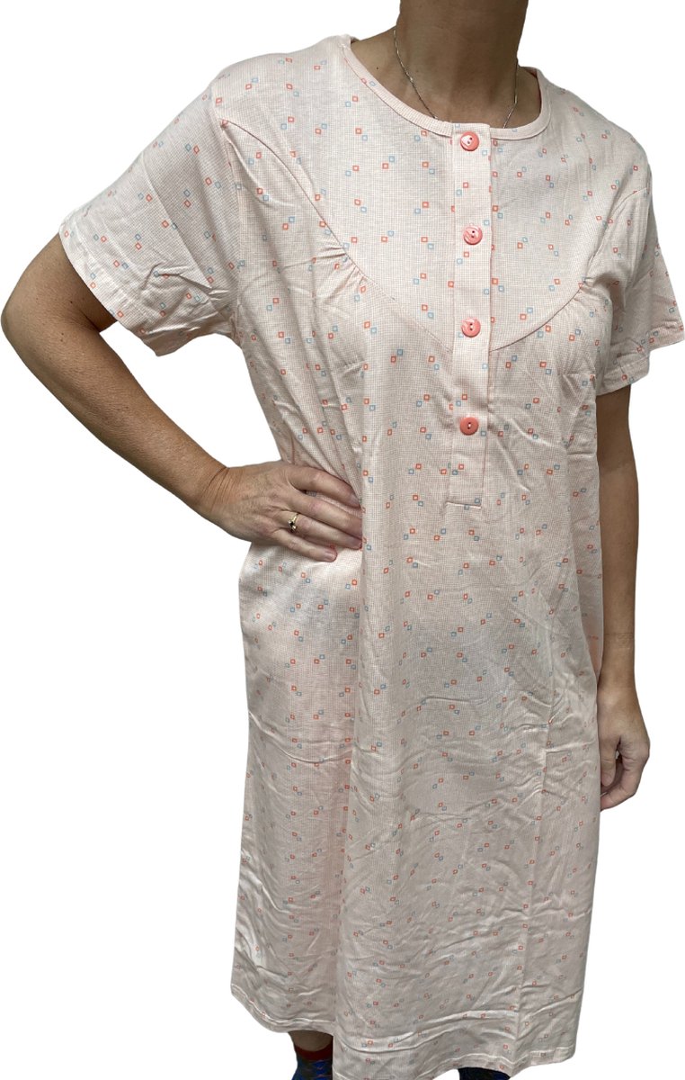Cocodream Quality - Dames blauw nachthemd - Maat S - Vrouwen - Oranje -