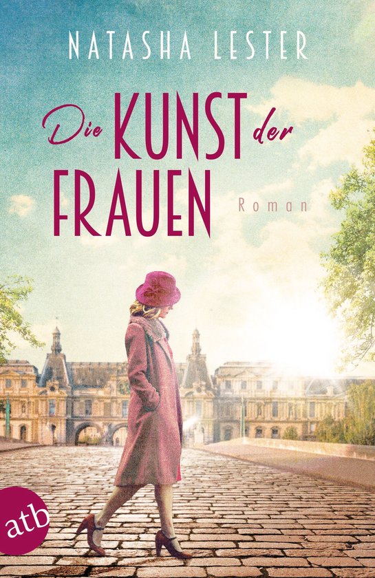 Boek kaft met de titel 'Die Kunst der Frauen'. Een vrouw met hoed en jas staat op straat voor een gebouw.