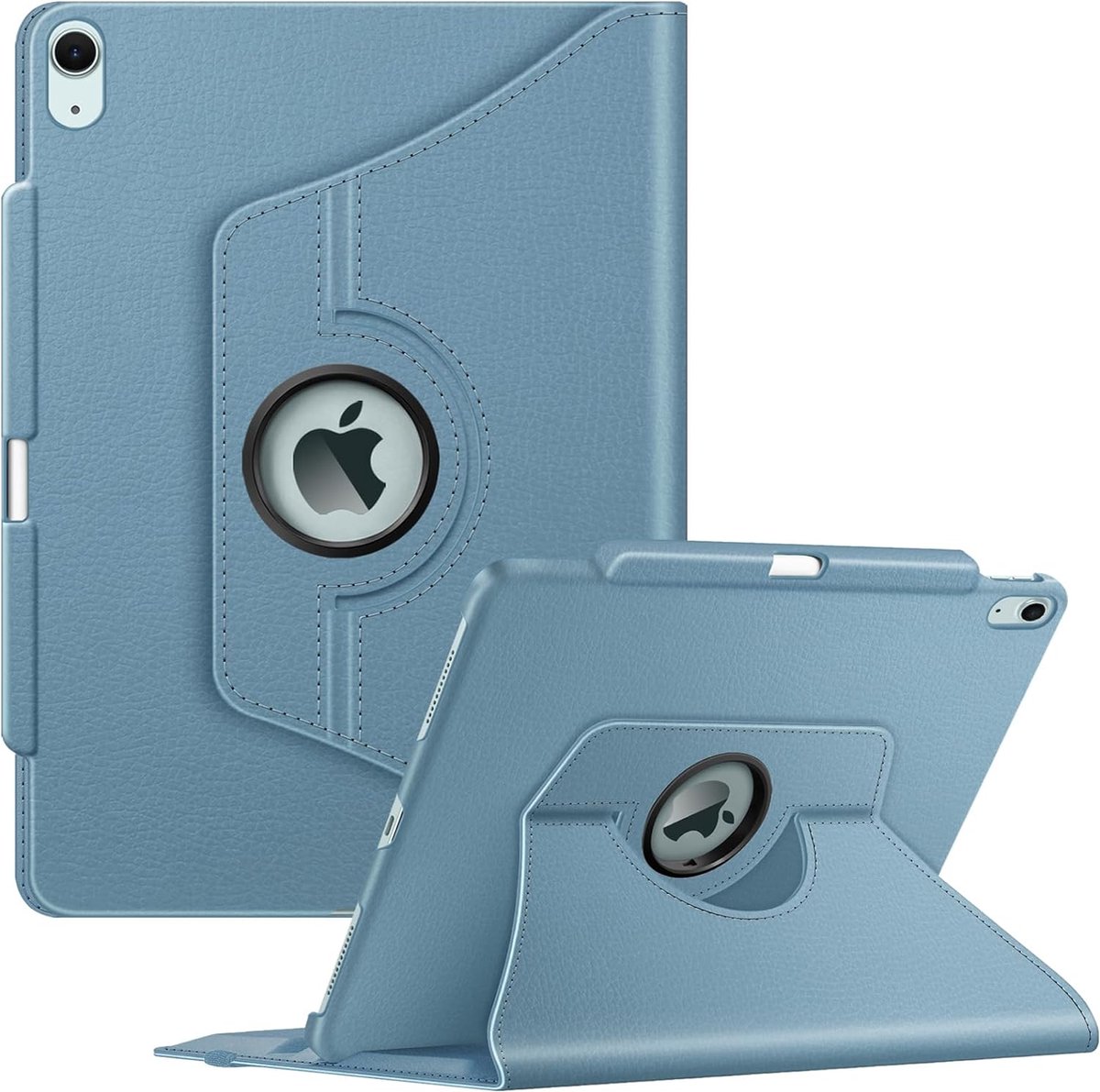 Geschikt voor Apple iPad Air 6 13 inch (M2) 2024 - 360 graden draaiend - Beschermhoes met potloodhouder - Book Case - Oceanblauw