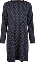 By Louise Essential Dames Nachthemd Lange Mouw AOP Blauw - Maat S