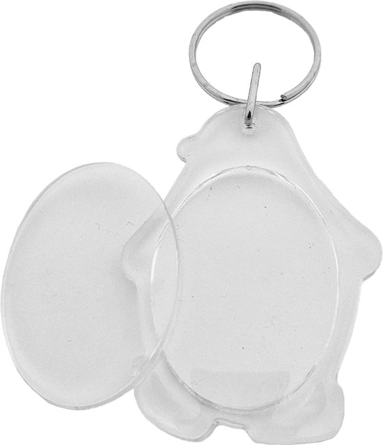 CombiCraft Porte-clés en plexiglas pingouin vierge 42x54mm - 10 pièces