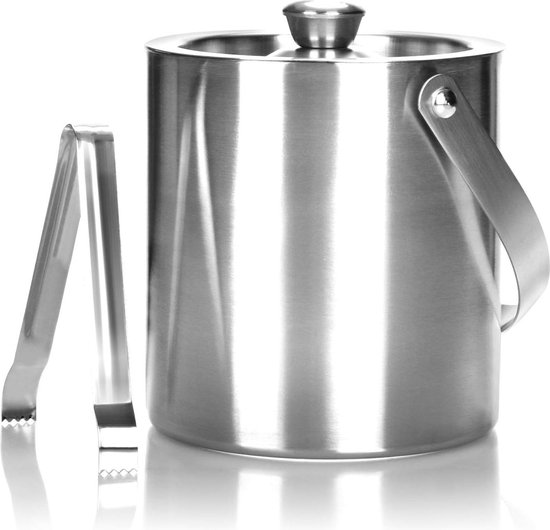RVS Ijsemmer 3 Liter Met Luchtdicht Deksel en Ijstool - Dubbelwandig Geïsoleerde Ijsemmer - Bier Champagne Koeler - Ijsemmer Wijn