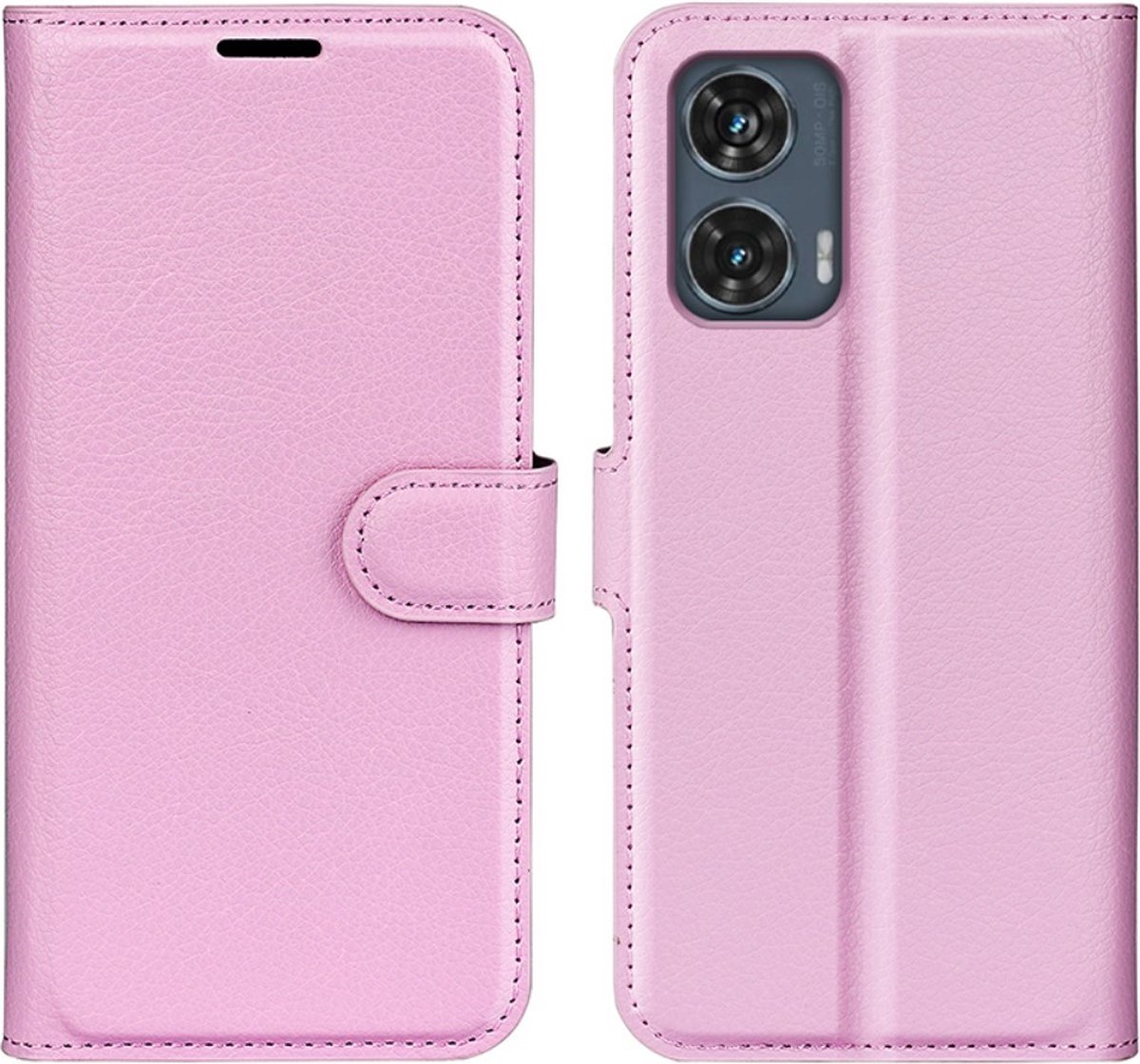 Coverup Hoesje - Geschikt voor Motorola Edge 50 Fusion Hoesje - Coverup Book Case - Roze