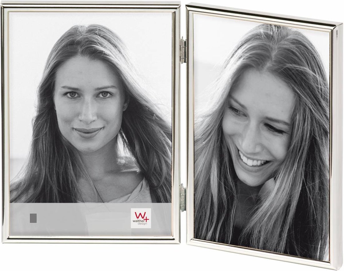 Walther WD219S Chloe - Dubbele Portretlijst - Fotoformaat 2 x 9 x 13 cm - Zilver