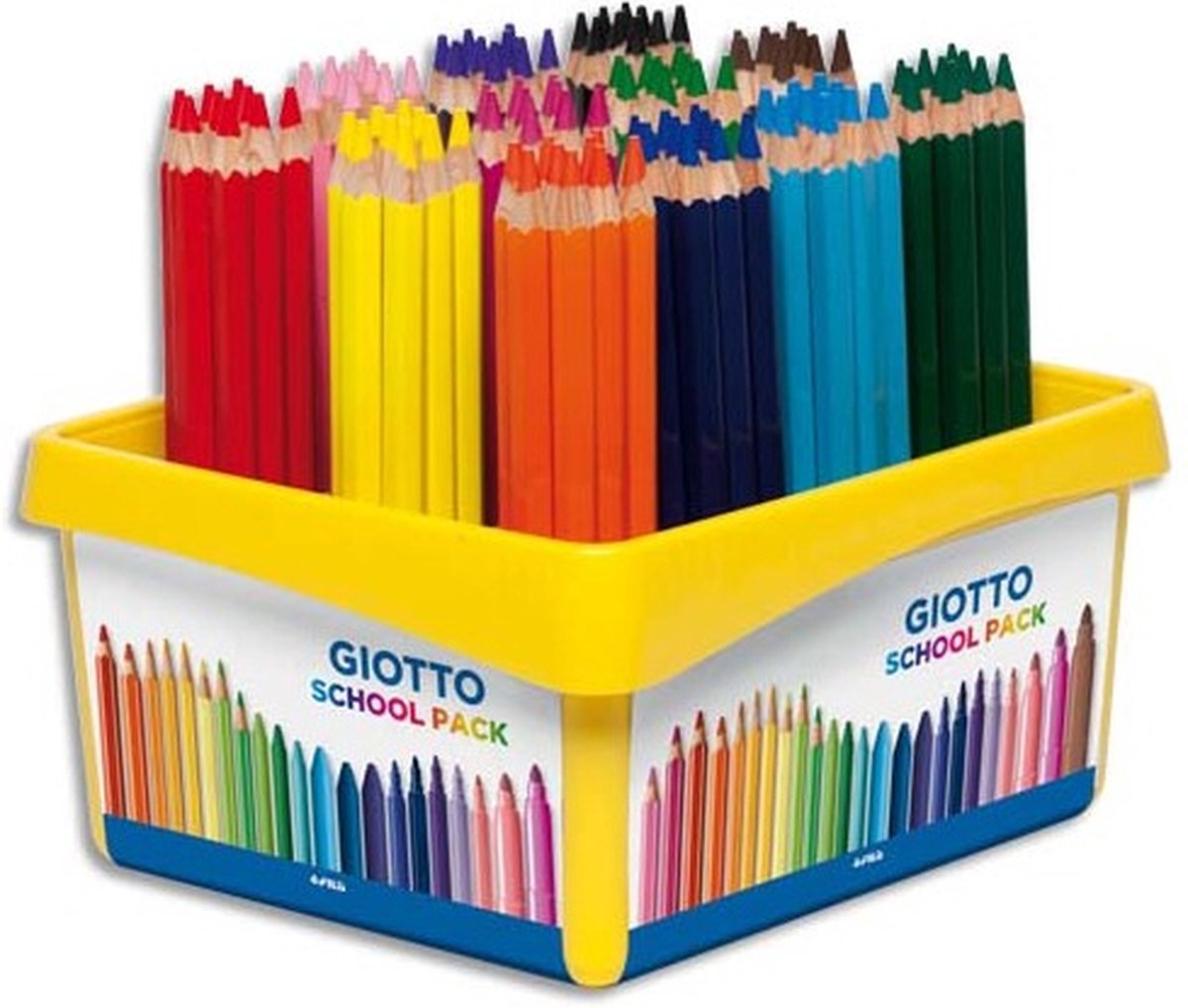 Giotto Mega kleurpotloden, schoolpack met 108 stuks in geassorteerde kleuren