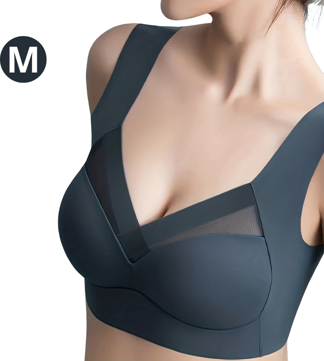 Bovista BH Zonder Beugel - Zonder Bandjes - Push-up Bh's - Comfort Bh - Marineblauw M