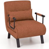 Trendmix 4-in-1 Uitklapbare Slaapstoel Belastbaar Tot 150 kg Bruin/Koffie - Inklapbare Slaapbank Met 6 Standen Verstelbare Rugleuning - Modern Design Logeerbed - Slaapfauteuil