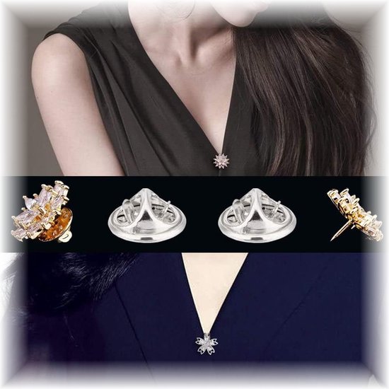 Fako Bijoux® - Dos d'épingles à 50 points - Dos d'épingles pour badges - Épinglettes - Punaises - Supports d'embrayage papillon - Gardiens de capuchons d'épingles - DIY pour Bijoux de broche - 50 pièces - Argent