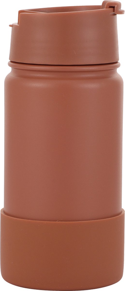 Thermosbeker EcoBotl - Epic 400ml - Cafe Mocha - Drinkfles - Koffiebeker - Coffee to go beker - Waterfles - Duurzaam - Geïsoleerd - Herbruikbaar - Eco - Met rietje