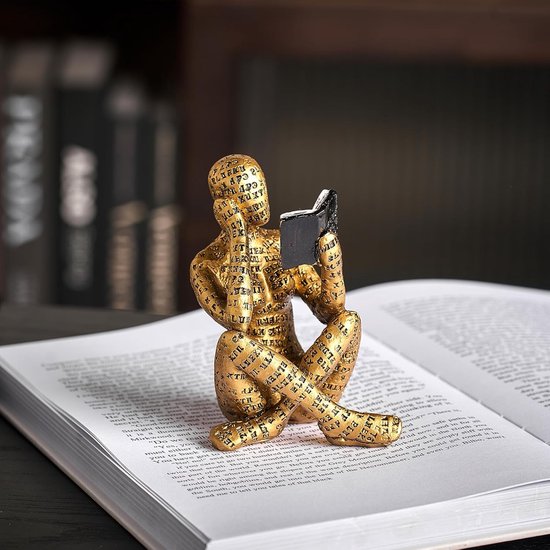 Statue D'homme Lisant, Statue De Penseur, Ornements De Bureau De Lecture, Sculptures Esthétiques Modernes En Résine, Décoration Pour Table Basse