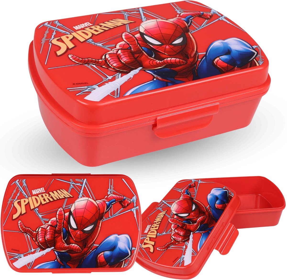 MARVEL SpiderMan Rode Broodtrommel, Lunchbox voor Jongens, Schooldoos