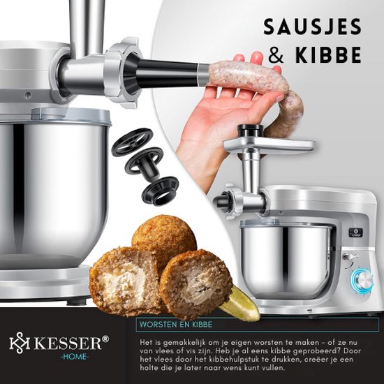 KESSER® Keukenrobot - Keukenmachine - Foodprocessor - Keukenrobots - Keukenmachines - Keuken Machine - Keukenmixer - Foodprocessor 1700 Watt - Deegmachine van KESSER® — afbeelding 2