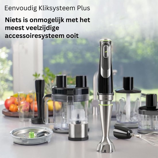 Staafmixer Set - Hakmolen - Groentesnijder - Soepmaker - Draadloos - Zwart van Merkloos — afbeelding 2