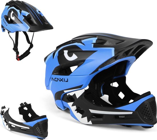 Kinderfietshelm - afneembaar integraalhelm - kindersport - veiligheidshelm - kinderfiets skateboard scooter - inline skaten - beschermende uitrusting - Lixada - helmmaat 52-56 cm. Baby - Kinderen - Beschermingshelm