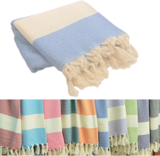 Carenesse Hamamdoek Classic 2-delige set 80 x 170 cm I Hamamhanddoeken 100% katoen I 2x absorberend en sneldrogend pestemal zwart geruit I compacte hamam strandhanddoek/saunahanddoek bundel