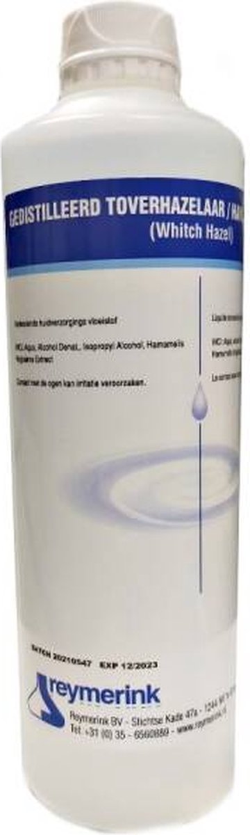 Reymerink - Toverhazelaar (Witch Hazel) 500ml | Desinfectie voor PMU, Tattoo, Beauty, Styliste, Kapper Studio & Laser Salon Huisarts Tandarts Praktijk | Laserkliniek | Desinfectiemiddel | Desinfectiespray | Pure Alcohol | Tatoeage Praktijk Schoonmaak