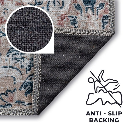 Tapis Tapiso Grijs Katoen Vintage Antidérapant en Coton Gris Gris Taille - 300x400