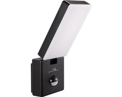 Maclean - LED Buitenlamp met PIR Bewegingsmelder - 10W - 800lm - 4000K - IP65 - Zwart - MCE516 B