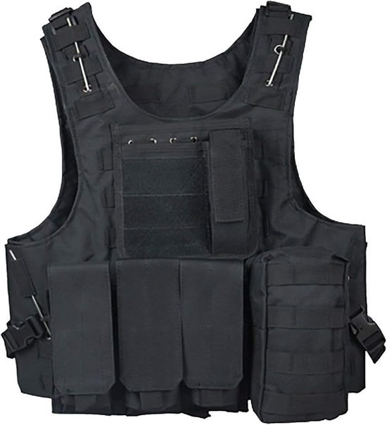 Peosaard Paintball Vest, Airsoft Vest, Multifunctionele Molle Plaatdrager Verstelbaar Veiligheidsbewaker