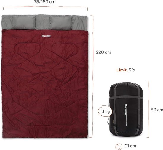 Mummieslaapzak - outdoor slaapzak - 230 x 80 cm - incl. tas verpakt - verschillende kleuren van CampGuru — afbeelding 4