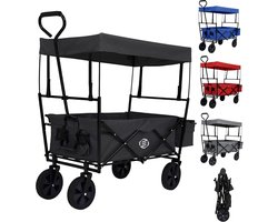 Equivera Bolderkar - Opvouwbare Bolderkar - Bolderwagen - Draaibare Wielen - Meerdere Standen - Strandkar