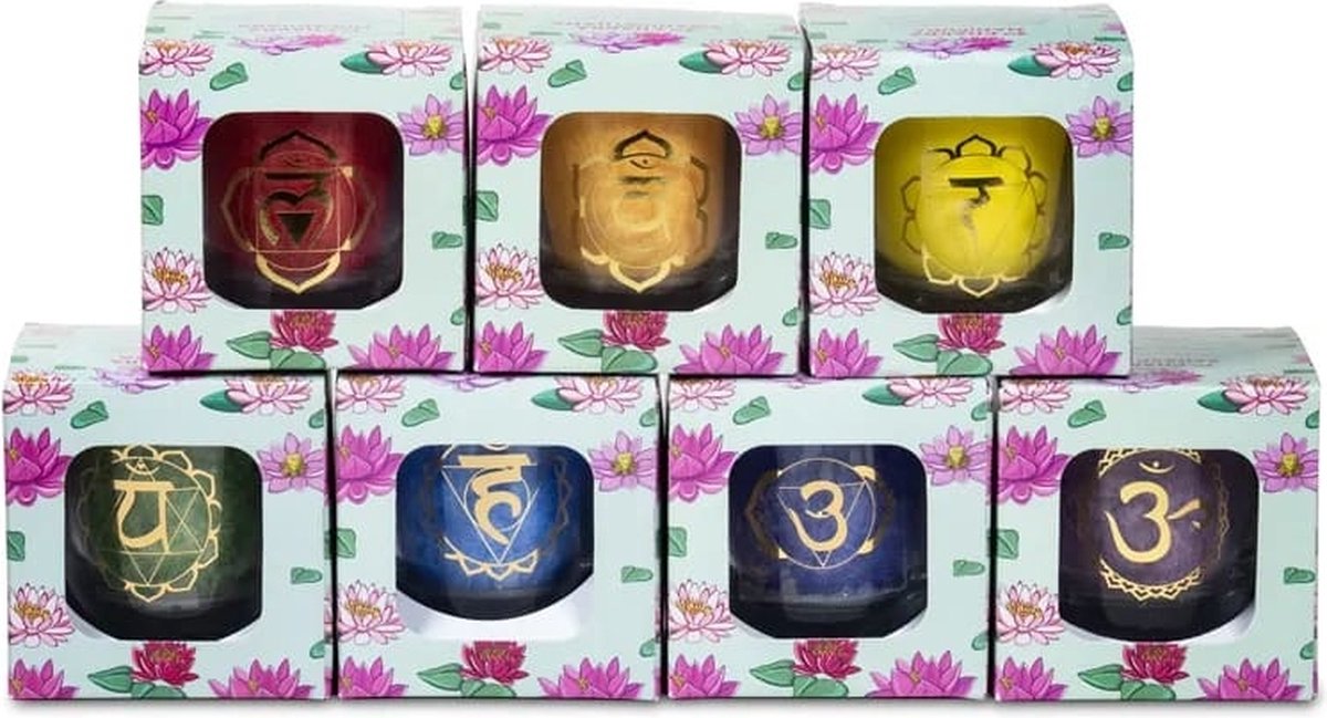 Chakra regenboog Kaarsen -Diverse soorten | JurSa Kulturu Online Shop