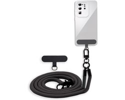 Cadorabo mobiele telefoonketting geschikt voor Nokia Lumia 900 in ZWART met verstelbaar riemkoord om om je nek te hangen