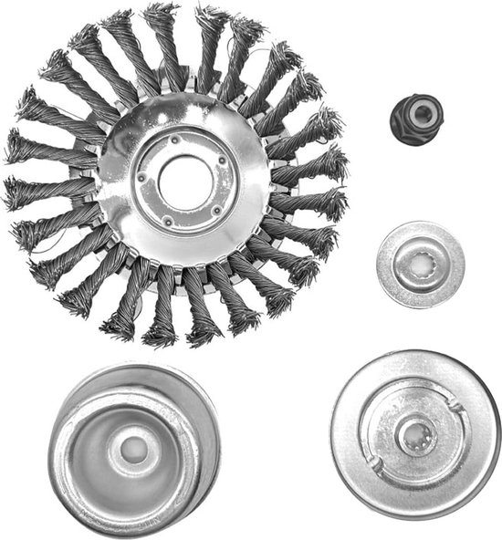 Onkruidborstel 150 x 254 mm voor bosmaaier met 4 adapters - Twist onkruidborstel - Verwijdert moeiteloos onkruid en mos — afbeelding 5