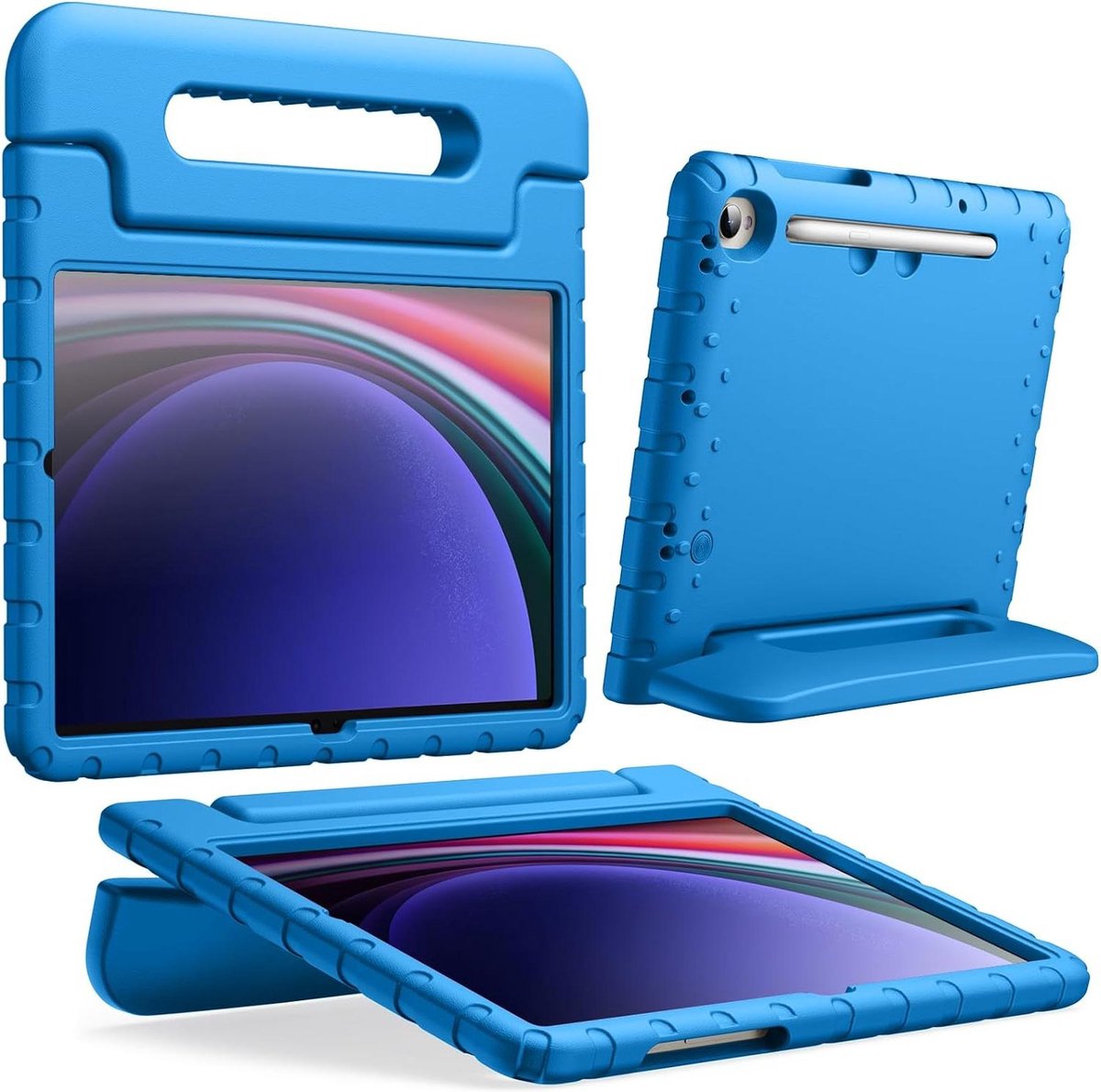 11-Inch Kinderen Schokbestendige Tablet Hoes Cover met Handgreep Standaard - Blauw