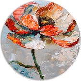 Bloem wanddecoratie rond - Natuur wandschalen - Muurcirkels Achtergrond - Vintage schilderij - Schilderij forex - Kunstwerken schilderij muurcirkel forex 100x100 cm