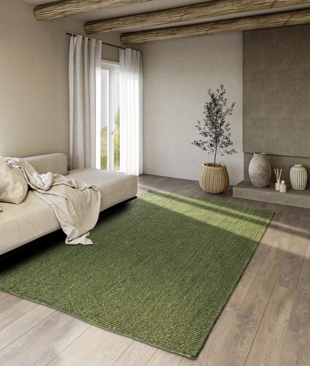 Flycarpets Villeroy & Boch - Jute Vloerkleed - Rosalie - Jungle Groen - 120x170 cm
