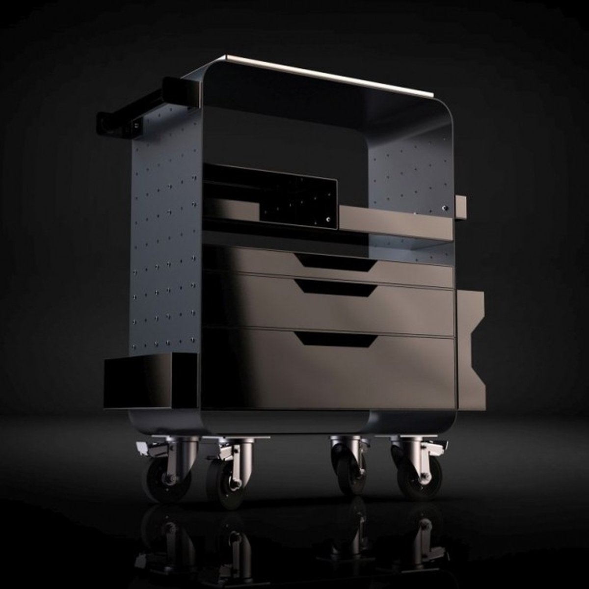 Impala Mobile Workstation Gunmetal Grey | Tattoo, Visagie, PMU, Beautysalon, Nagelstudio, Make-up | Kruk | Stoel | Workstation | Salon & Studio Inrichting | Tatoeage Studio | Spa | Massage Tafel | Schoonheidssalon Schoonheidsspecialiste | Kapper |
