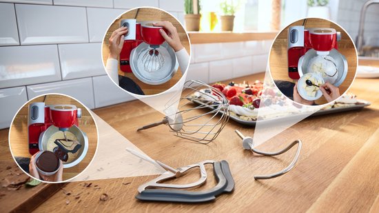 Bosch MUM5 - MUM5X720 - Keukenmachine - 1000W - 3,9L - Met Weegschaal en Timer - Rood van Bosch — afbeelding 5