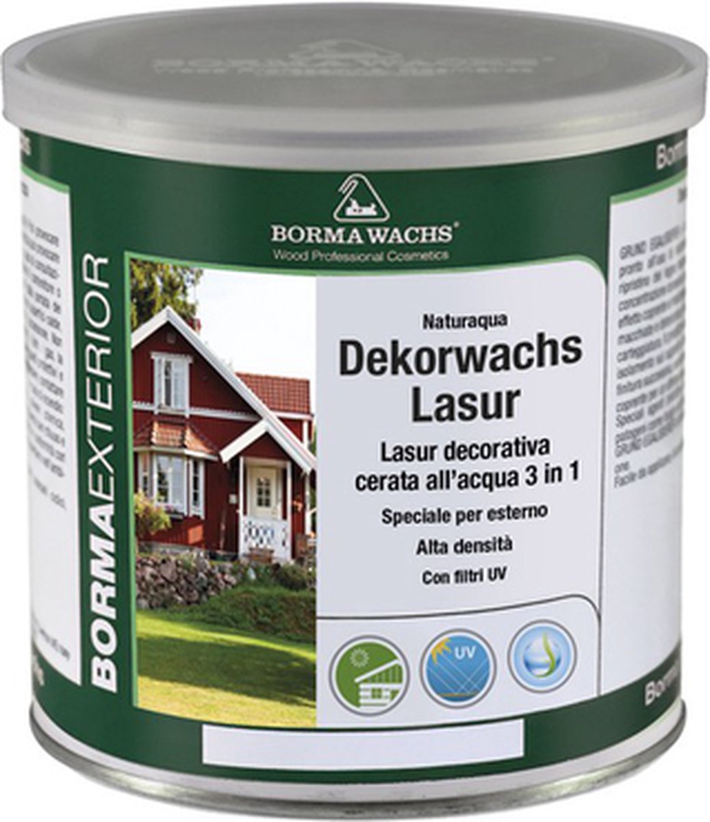 Borma Wachs dekkende Lazuur / buitenbeits Ivoor Wit (kleur 115) op waterbasis 750ml