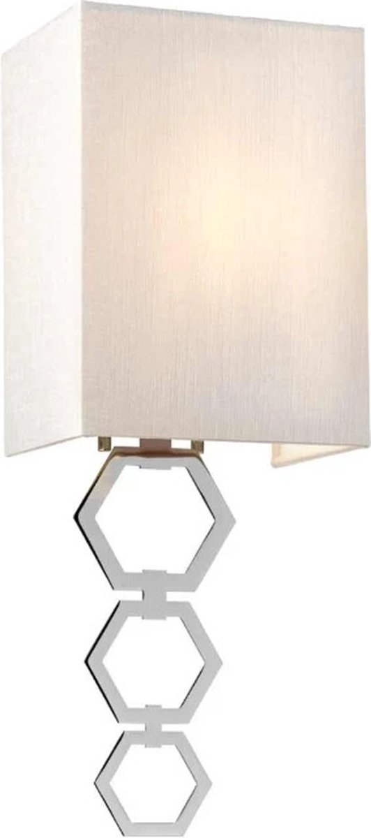 Landelijke Wandlamp - Steady Lighting - Metaal - Landelijk - E27 - L: 12.8cm - Voor Binnen - Woonkamer - Eetkamer - Zilver