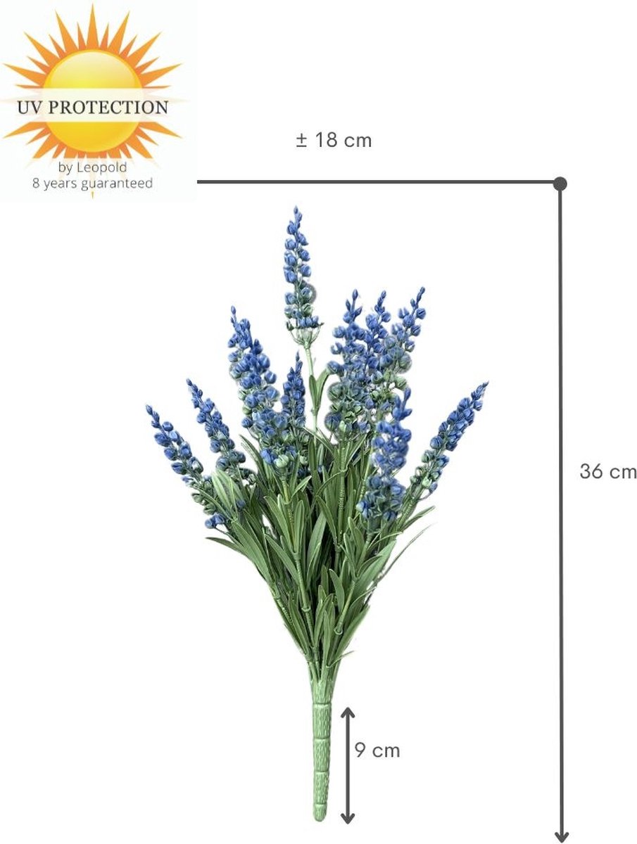 Lavendel kunstplant 30cm UV blauw