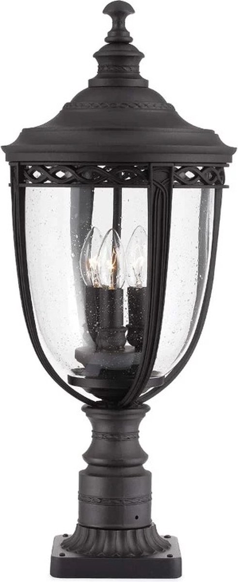 Feiss Mini LED Tuin Pilaar English Bridle | 3X E14 Max 60W | IP44 (Outdoor) | Black