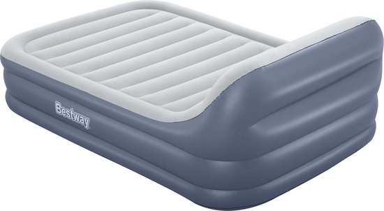 Bestway Tritech Queen Sleekflow Ingebouwd Dubbel Luchtbed Met Pomp Grijs 226x152x84cm van Bestway — afbeelding 2