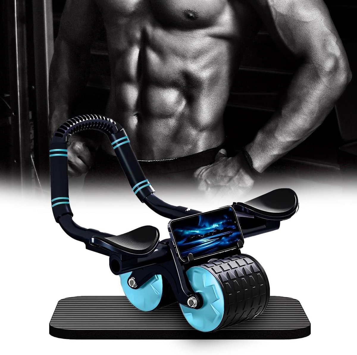 Automatische Rebound Abdominale Roller - Fitness & Krachttraining - Inclusief Kniepad met Ab Roller Wheel