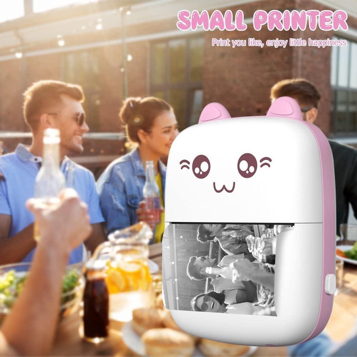 Mini-printer draagbare mini-fotoprinter voor smartphone zakprinter thumbnail 2