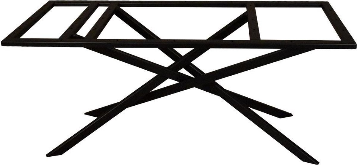 Furniture Legs Europe FLE - Stalen tafelonderstel zwart mikado 170 bij 75 cm en hoogte 72 cm (koker 5 x 3 cm)