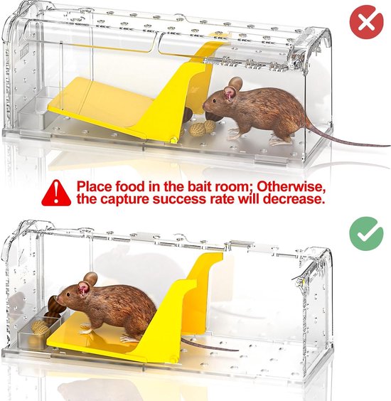 Dokeno Piège à Rats Et Souris X2 – Capture Vivante Sans Appât, Ultra Efficace Intérieur & Extérieur, Facile à Utiliser Et Réutilisable