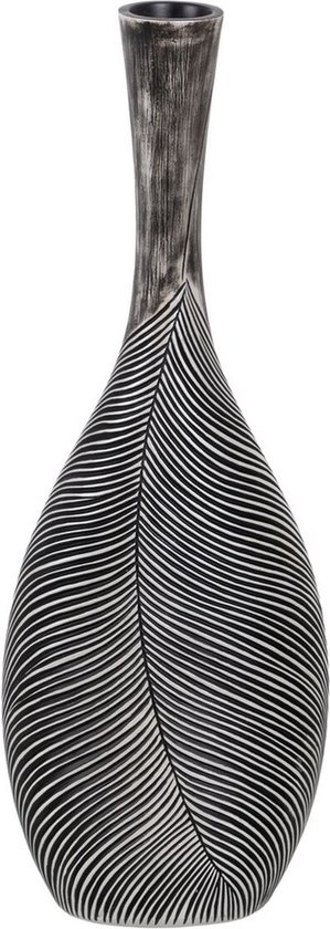 Vase Wit Zwart Polyrésine 24 x 12,5 x 68 cm