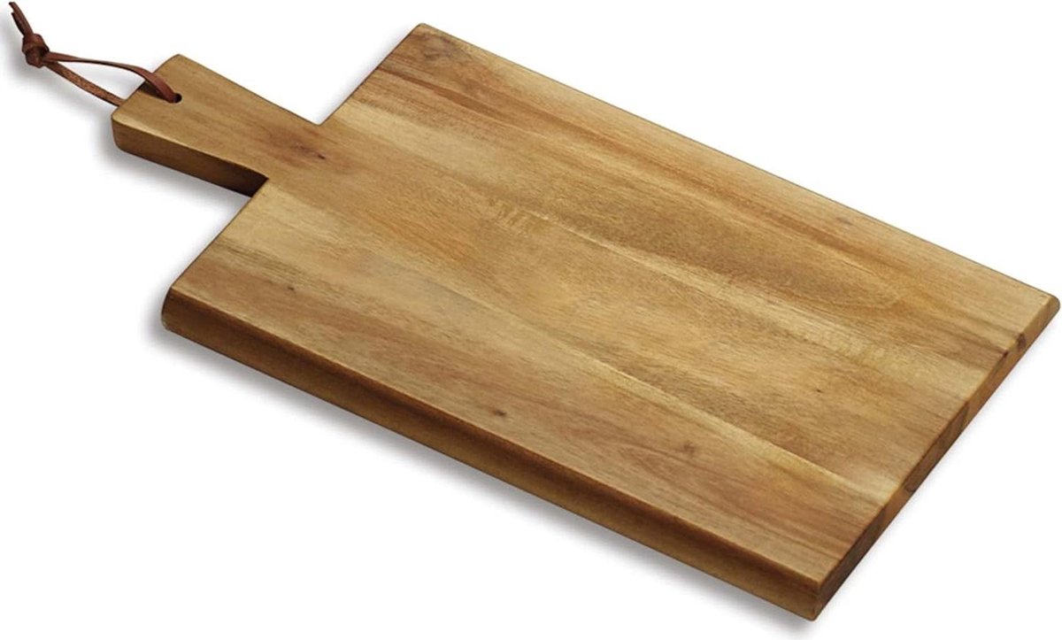 Acacia bruine snijplank - 35 x 18 x 15 cm met sapgeul