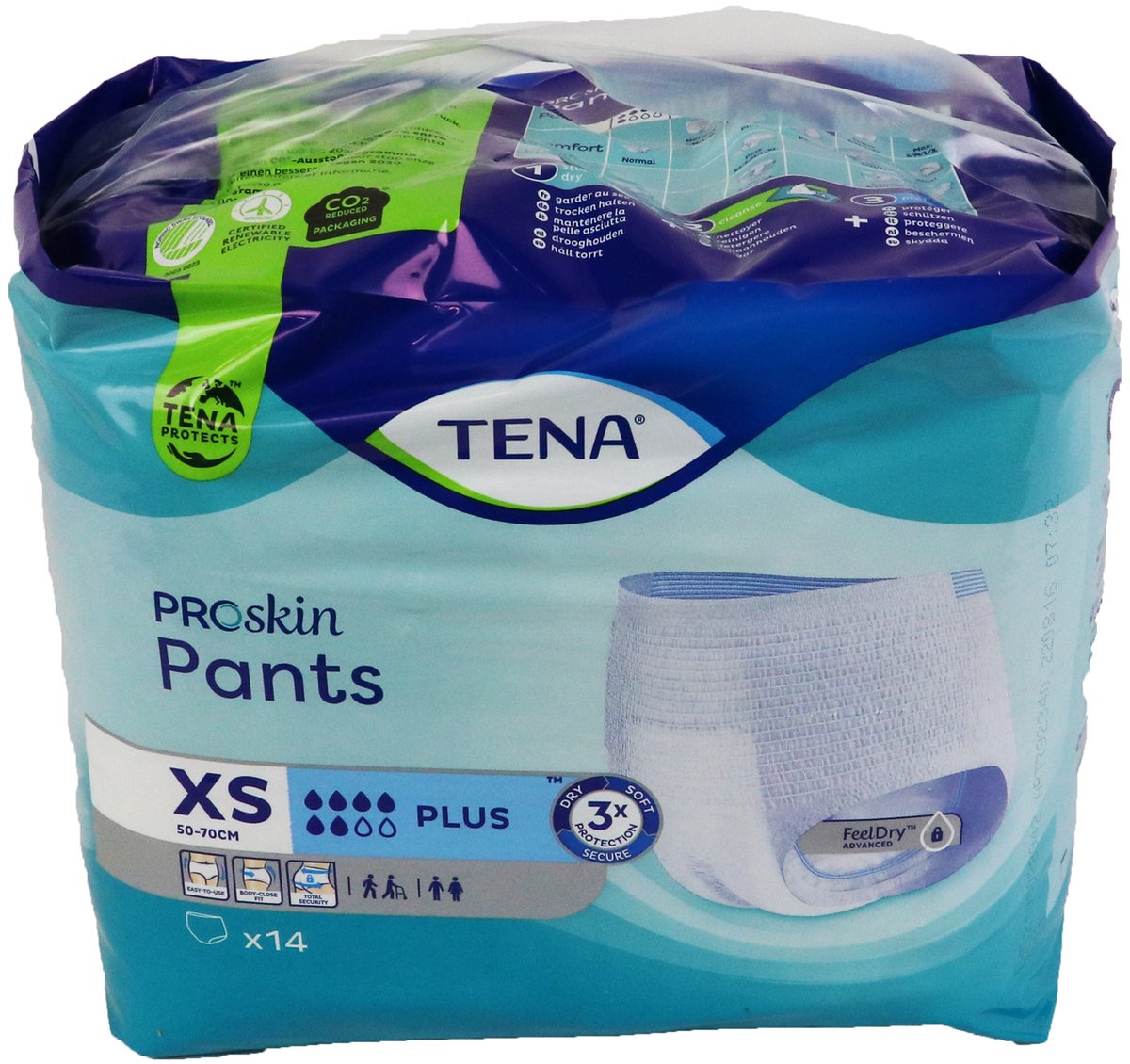Goedkoopste Voordeelverpakking van 2 x TENA Proskin Pants Plus - X-Small, 14st (792340