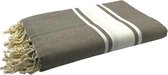 Foutas - drap de plage - drap de hammam - XXL Classic "Taupe" - beige - 300 cm sur 200 cm