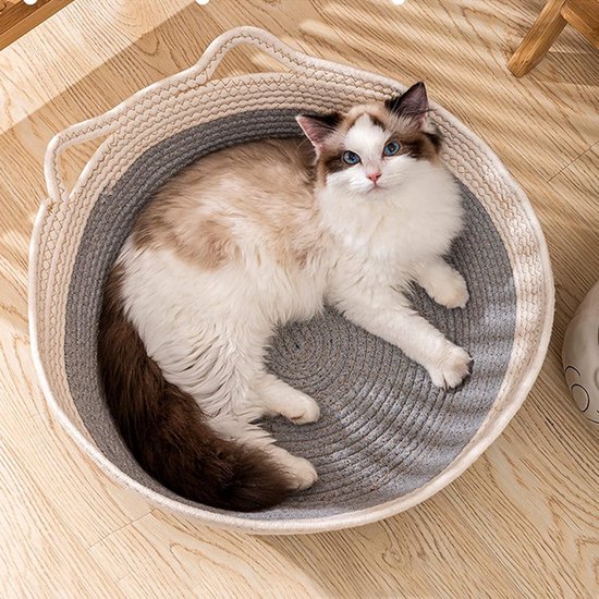 Cat Essentials Rotan Gevlochten kattenbed met dubbele slaapplek