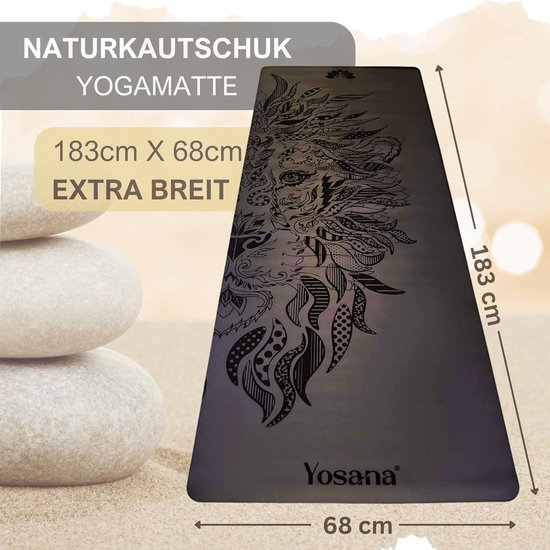 Natuurrubber yogamat - extreem antislip - ULTRA GRIP oppervlak - extra breed 68cm - inclusief draagriem - 183x68cm - 4mm dun - duurzaam eco materiaal Yoga mat van FLXBL — afbeelding 3